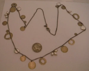 SILPADA Oxidized Sterling Silver & Mother of Pearl Round 36" Necklace - Picture 1 of 6