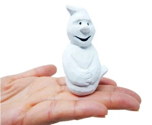 Handmade Wooden White Ghost Figurine, Boo Spooky Small Halloween Decor Statue - Picture 1 of 5