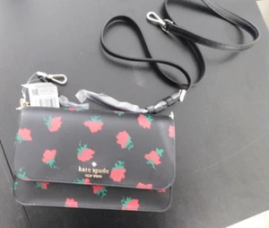 Bandolera Kate Spade Ditsy Rosa Estampada Pequeña Solapa KE643 NUEVA CON ETIQUETAS Negra Multi - Imagen 1 de 8
