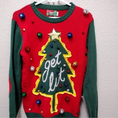 Suéter Feo Navidad "Get Lit" Para Hombre Talla Pequeña Foto 1 de 2