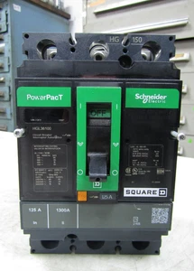 SCHNEIDER ELECTRIC 100A POWERPACT CIRCUIT BREAKER 3P 600V HGL36100 W/ 125A TRIP - Picture 1 of 9
