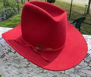 Vintage BAILEY Western Cowboy Hat - 5X Beaver Red Size 6 7/8 Made in Texas - Picture 1 of 14
