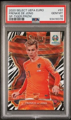2020 Select UEFA Euro Soccer Frenkie De Jong #91 Rookie Terrace Zebra PSA 10 - Image 1 of 2