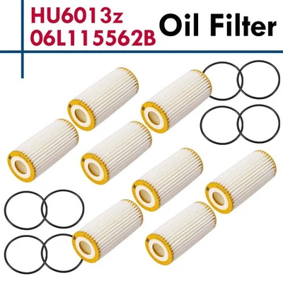 Set of 8 Oil Filter Kits HU6013Z for Audi A3 A4  Volkswagen Passat US Foto 1 de 4