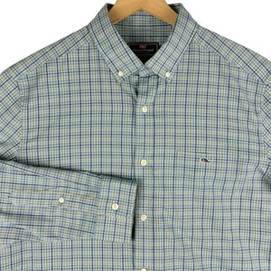 Camicia Tucker Vineyard Vines Performance vestibilità classica uomo grande blu verde a quadri - Foto 1 di 14