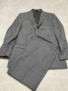 Lauren Ralph Lauren Suit Mens 46L Gray 2 Piece 100% Wool Two Button Notch Lapel - Picture 1 of 21