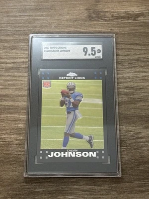 2007 Topps Chrome Calvin Johnson (RC) SGC 9.5 Detroit Lions 🦁 - Image 1 of 2