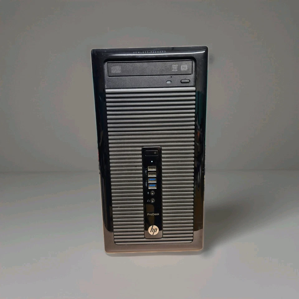 WIN 10 PRO HP 400 G1 MT Tower PC Intel Pentium 3GHz 8GB RAM 466GB SSD Reset - Image 1 of 4