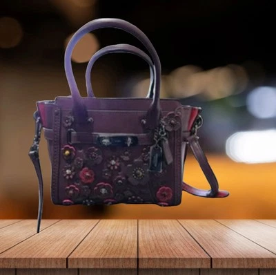 Coach Swagger 21 Sauce Floral Cuero Curtido Sangre de Buey Excelente Estado Foto 1 de 3