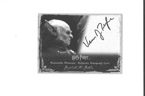 Artbox Harry Potter Autograph Card VERNE TROYER Griphook Auto Rookie MINI-ME - Picture 1 of 3