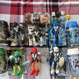 LEGO BIONICLE NUVA LOT SET OF 6 CANISTERS MANUALS 8566 8567 8568 8570 8571 8572