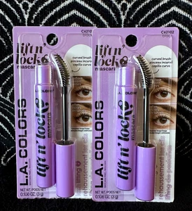 2pk LA COLORS LIFT N LOCK BLACK C62102 LIFTING MASCARA LONG CURVED LASHES LOT - Picture 1 of 10