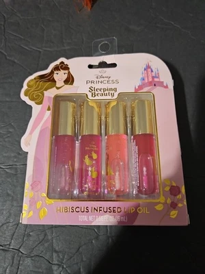 Disney Princess Sleeping Beauty Hibiscus Infused Lip Oil Set Of 4 New - Image 1 of 3