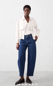 Neu mit Etikett Banana Republic Damenjeans schmal hoher Bund Ankle Barrel dunkle Waschung 32/14 - Bild 1 von 2