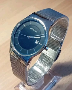 Bering 11938-02 Men's Stainless Steel Date Dress Watch. Full Working Order. - Picture 1 of 18