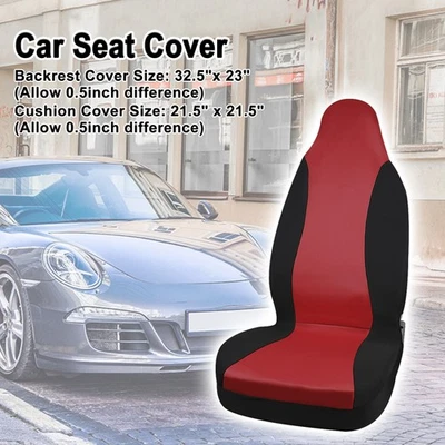 Almohadilla protectora para cubierta de asiento de cubo delantero para automóvil apta para la mayoría de los autos camiones rojo negro Foto 1 de 4