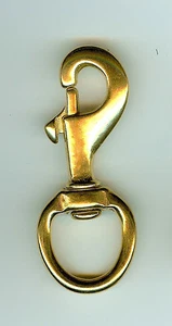 3" SOLID BRASS FLAGPOLE FLAG SWIVEL SNAP CLIP Spring Loaded Flag Clip USA Made - Picture 1 of 1