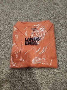 Lands End Boys XXL (18-20 husky) Orange Short Sleeve 1/4 Button Polo - Picture 1 of 8
