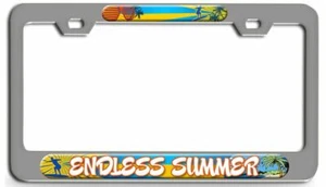 ENDLESS SUMMER Surfing Ch Steel License Plate Frame Design - Picture 1 of 1