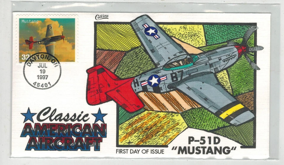 COLLINS HANDPAINTED CLASSIC AMERICAN AIRCRAFT AIRPLANES AVIATION P51D MUSTANG - Image 1 of 1