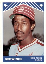1983 Rochester Red Wings TCMA #22 Mike Young Haywood California CA Baseball Card