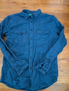 Matrix Mens Slim Fit Blue Herringbone Flannel Shirt. Size L. NWOT - Picture 1 of 6