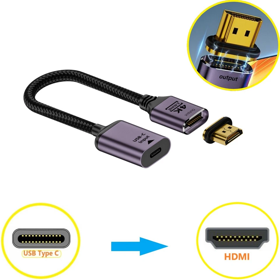 UHD USB Type C Female to Hdmi/DP Video Converter 4K@60Hz Projection HDTV Adapter - Image 1 of 4