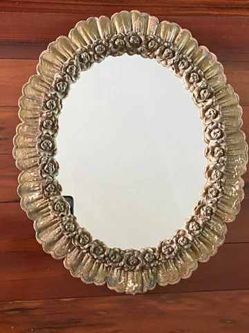 Antique oval Victorian Resin material framed mirror Cover