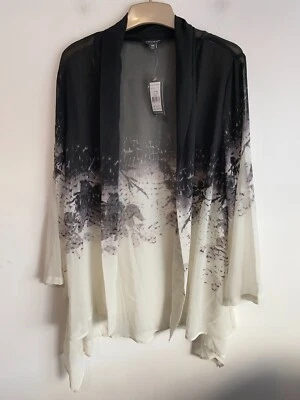 Autograph Cardigan Womens Plus Sz 16 Black Long Sleeve Open Front Kimono NWT - Image 1 of 4