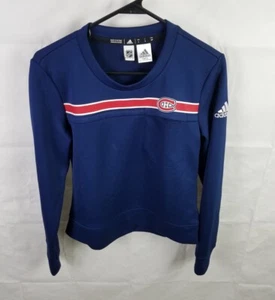 Adidas Sweatshirt Women's S Blue Sample NHL Montreal Canadiens Fleece Pullover - Picture 1 of 7