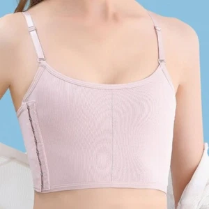 Lady Soft Vest Chest Breast Binder Buckle Spaghetti Strap Tomboy FTM Sports Bra - Picture 1 of 21