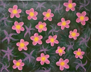 Alberta Wild Roses acrylic painting original - Picture 1 of 1