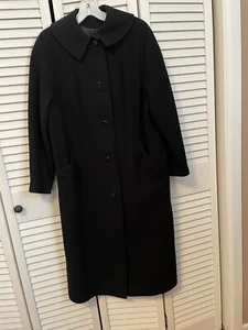 Vintage Sears 100% Cashmere Black Coat S 4 - 6 - Picture 1 of 5