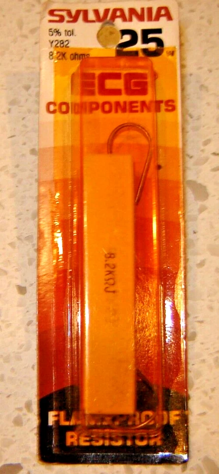 4 pcs New 8.2K Ohm 5% Y282 25 W SYLVANIA ECG Flameproof Resistor 8200 Ohms Foto 1 de 1