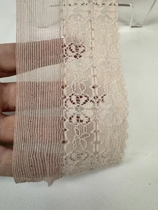 Vintage Lace Sewing Trim Scalloped Stretch Elastic Sheer Header 3" x 23yd - Picture 1 of 6