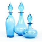 Tozai Home by Two's Company Home Decor Glass Jar with Stopper, Set of 3, Blue
