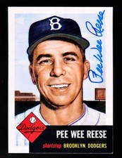 1991 Topps Archives Pee Wee Reese 1953 Topps Signed Autograph #76 Card