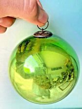 OLD VINTAGE RARE CHRISTMAS HEAVY GLASS KUGEL TREE DECOR HANGING BALL 4''