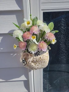 Upcycled Lace Purse, Boho Cottage Core Country Door Wall Floral Decor for Summer - Picture 1 of 8