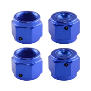 6AN 9/16"-18 SAE Female Thread Fuel Aluminum Adapter Fitting Plug 4PCS Blue - Picture 1 of 9