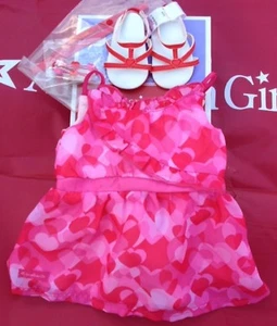 American Girl Red Hearts Ruffle Outfit NIB Valentine's Bracelet - Picture 1 of 1