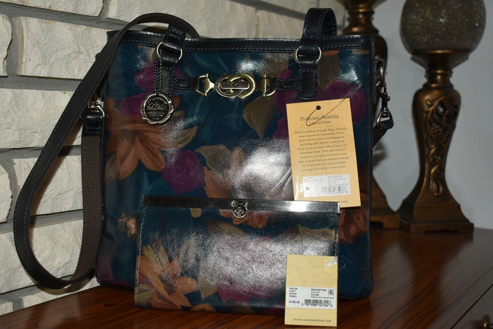 PATRICIA NASH PERUVIAN PAINTING LUNDY CROSSBODY AND CAUCHY WALLET NWT - Image 1 of 1