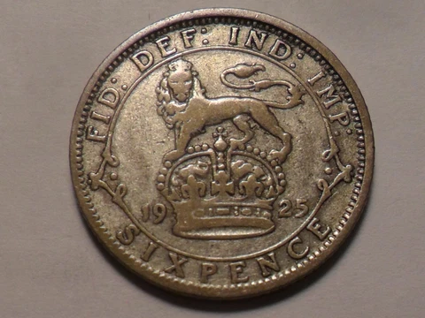 1925 NICE  GREAT BRITAIN KM#815a.1 50% SILVER 6 PENCE LOW MINTAGE 12,721,000!!! Cover