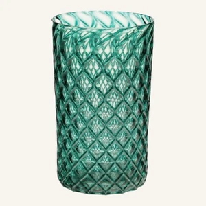 2BGlass Turquoise - Teal | Handblown/Handmade | Mandala Glass/Tumbler 16oz - Picture 1 of 2