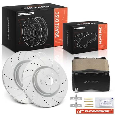 6x Drilled Brake Rotor & Ceramic Brake Pad Front for Hyundai Genesis Coupe 10-16 - Image 1 of 4