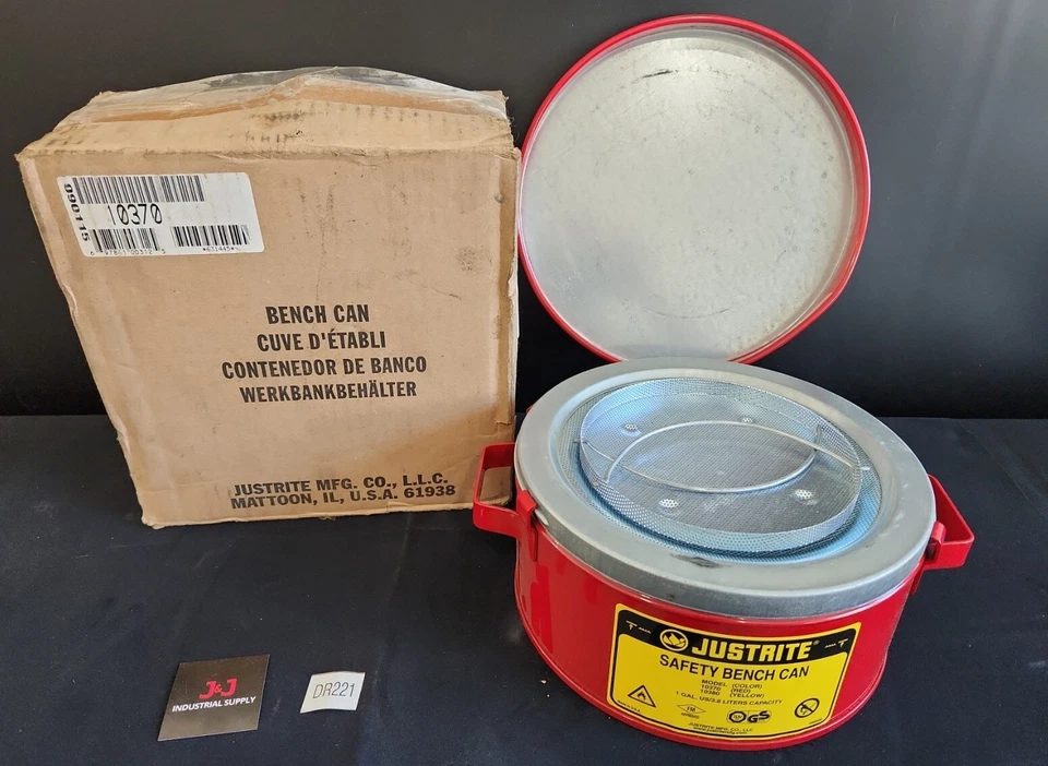 🆕️ Justrite Safety Bench Can 10370 1 gal Capacity ⚡️🇺🇸 SHIP+WARRANTY  - Image 1 of 4