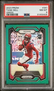 2023 Panini Prizm Tank Dell 341 Green Prizm PSA 8 Rookie RC Houston Texans - Picture 1 of 2