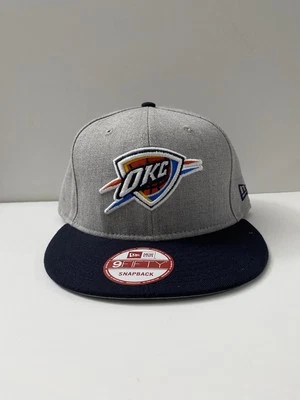 New Era 9Fifty NBA Oklahoma City Thunders OKC Logo Gray SnapBack Hat New - Image 1 of 4