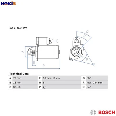 STARTER 0 986 012 301 FOR HYUNDAI EXCEL/Hatchback/Van/PONY/II SONATA/� LANTRA - Image 1 of 4