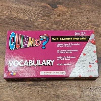 QUIZMO Vocabulary Educational Bingo Games for Kids Homeschool New Learning Adv - Image 1 of 4
